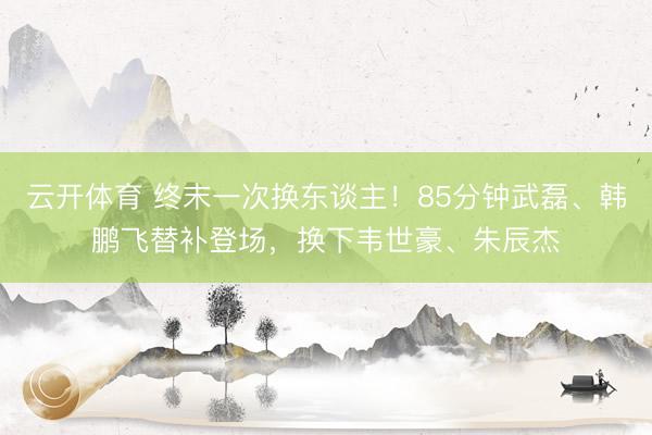 云开体育 终末一次换东谈主!85分钟武磊、韩鹏飞替补登场,换下韦世豪、朱辰杰
