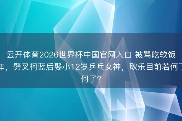 云开体育2026世界杯中国官网入口 被骂吃软饭7年，劈叉柯蓝后娶小12岁乒乓女神，耿乐目前若何了？