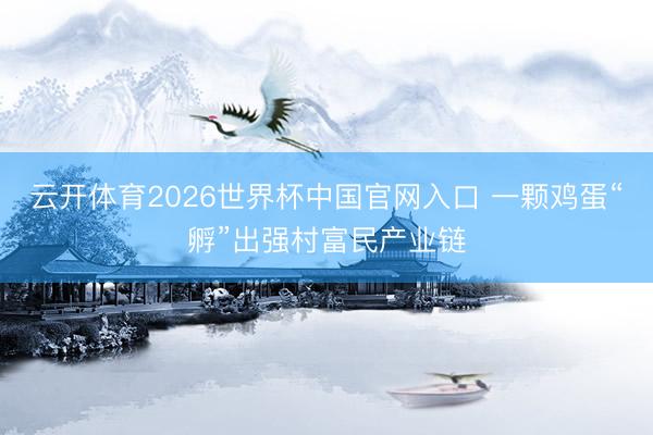 云开体育2026世界杯中国官网入口 一颗鸡蛋“孵”出强村富民产业链