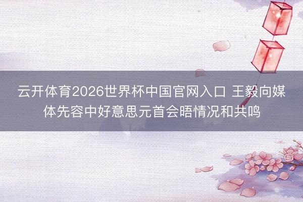 云开体育2026世界杯中国官网入口 王毅向媒体先容中好意思元首会晤情况和共鸣