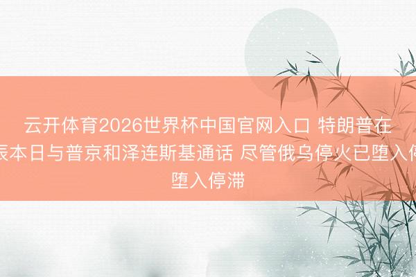 云开体育2026世界杯中国官网入口 特朗普在寿辰本日与普京和泽连斯基通话 尽管俄乌停火已堕入停滞